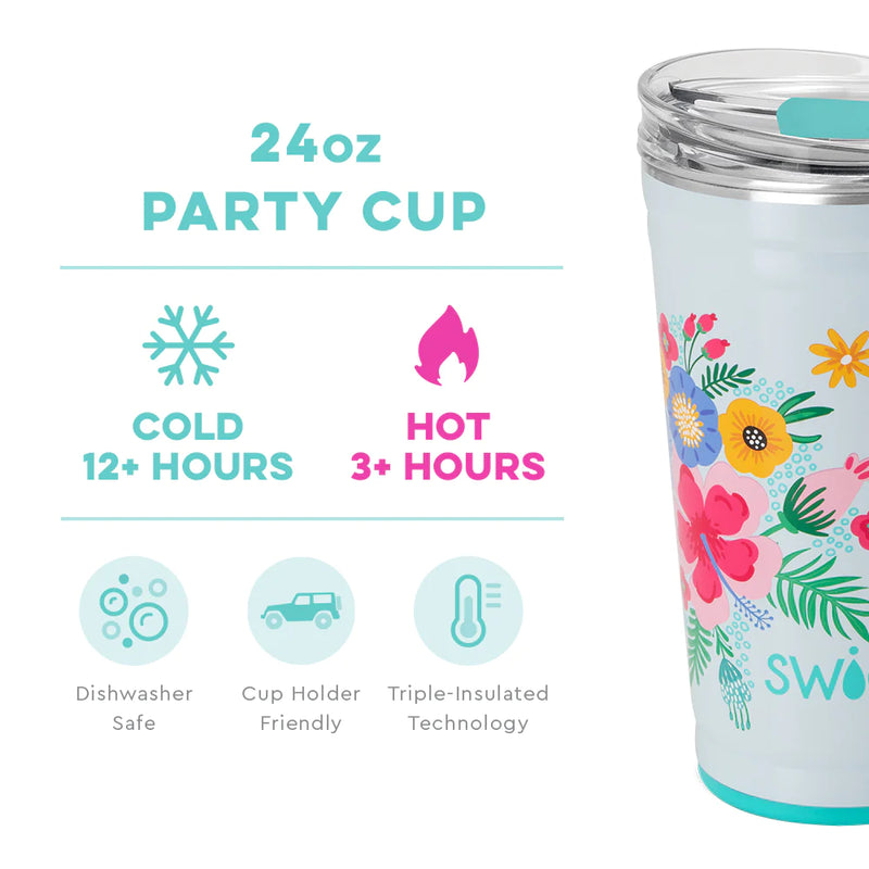 24 Oz | Island Bloom Party Cup Drinkware Swig  Paper Skyscraper Gift Shop Charlotte