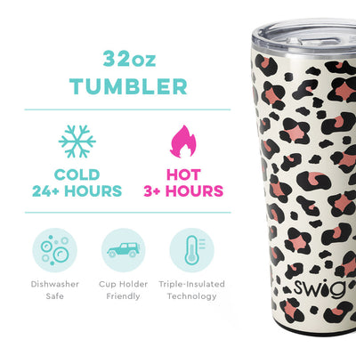 32oz Tumbler - Luxy Leopard Drinkware Swig  Paper Skyscraper Gift Shop Charlotte