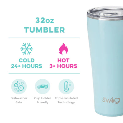 32oz Shimmer Tumbler | Aquamarine Drinkware Swig  Paper Skyscraper Gift Shop Charlotte