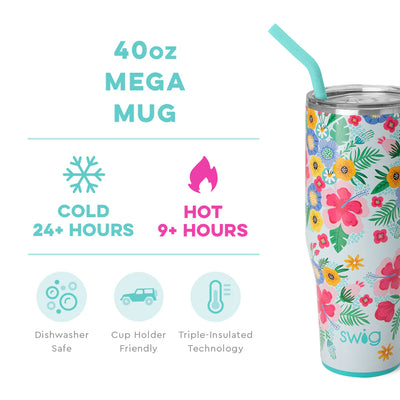 40 oz | Island Bloom Mega Mug Drinkware Swig  Paper Skyscraper Gift Shop Charlotte