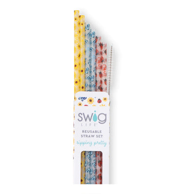Picnic Reusable Straw Set Drinkware Swig  Paper Skyscraper Gift Shop Charlotte