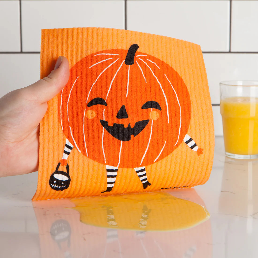 Boo Crew Pumpkin Swedish Sponge Cloth Kitchen Accessories Danica Studio (Now Designs)  Paper Skyscraper Gift Shop Charlotte