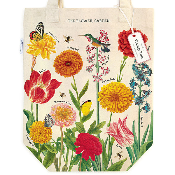 Tote Bag | Flower Garden Tote Bags Cavallini Papers & Co., Inc.  Paper Skyscraper Gift Shop Charlotte