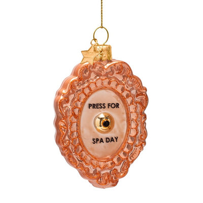 Ornament glass shiny copper press for spa day button H3.5"