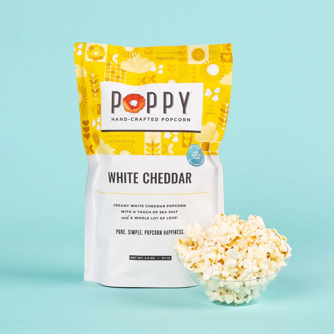 Poppy Handcrafted Popcorn | White Cheddar Popcorn Food - Snacks Poppy Hand-Crafted Popcorn Paper Skyscraper Gift Shop Charlotte