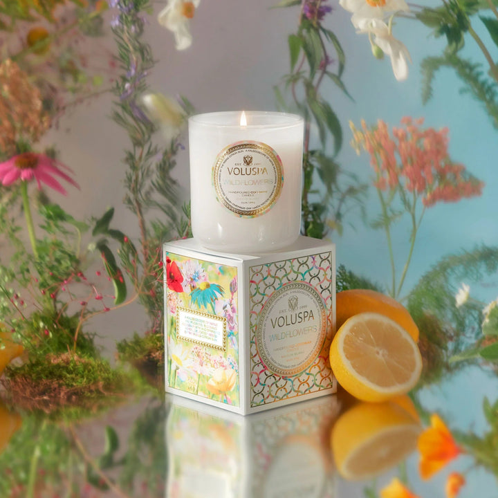 Wildflowers Classic | Voluspa Candle Candles Voluspa Paper Skyscraper Gift Shop Charlotte