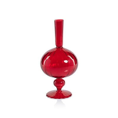 Venetian Spiral Vase-Onion Shape / Red, 4.5" x 9" Home & Garden Zodax Paper Skyscraper Gift Shop Charlotte