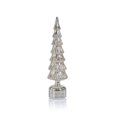 Alpine Rotating LED Tree - Antique Silver 16.5" Home & Garden Zodax Paper Skyscraper Gift Shop Charlotte
