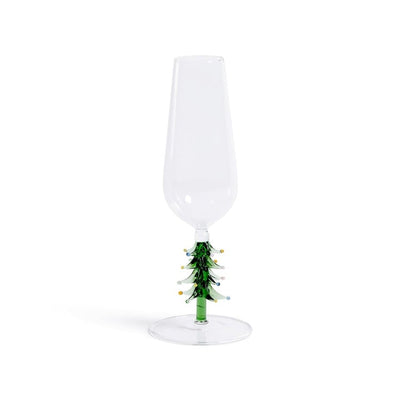 Treetop Cheers Champagne Flute | Green Drinkware Zodax Paper Skyscraper Gift Shop Charlotte