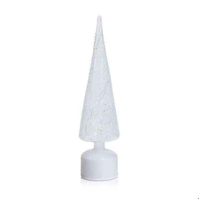 LED Rotating Tree | White Sugar Bead | 15.75" Home & Garden Zodax Paper Skyscraper Gift Shop Charlotte
