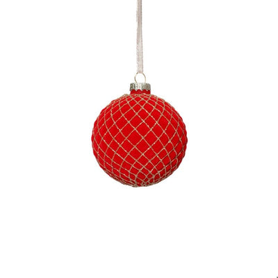 Red Flock with Gold Glass Ball Ornament Home & Garden Zodax Paper Skyscraper Gift Shop Charlotte