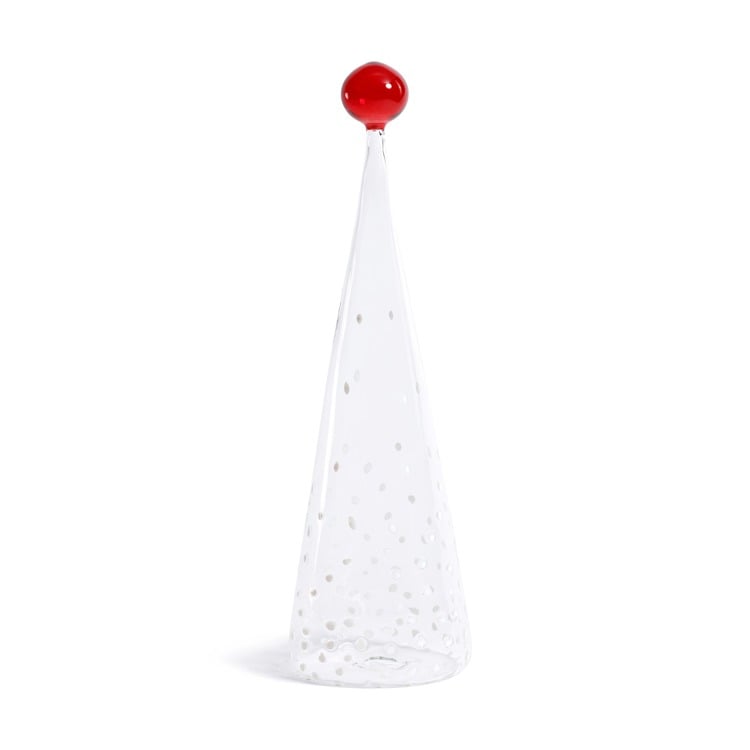 Glass Tree with White Dot Design | 14" Home & Garden Zodax Paper Skyscraper Gift Shop Charlotte
