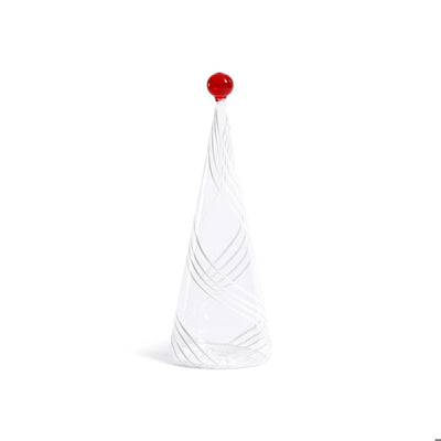 Glass Tree with White Swirl Design | 11" Home & Garden Zodax Paper Skyscraper Gift Shop Charlotte