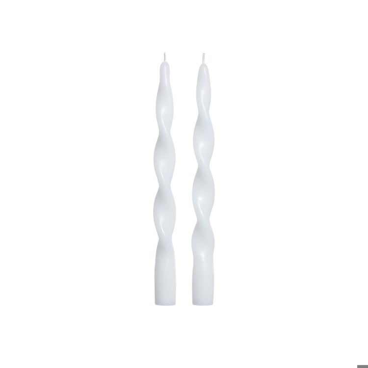 Lumire re Twist Formal Candle Pair | 10" | White Home & Garden Zodax Paper Skyscraper Gift Shop Charlotte