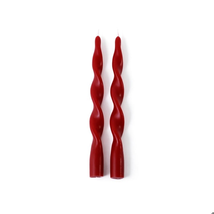 Lumire re Twist Formal Candle Pair | 10" | Crimson Home & Garden Zodax Paper Skyscraper Gift Shop Charlotte
