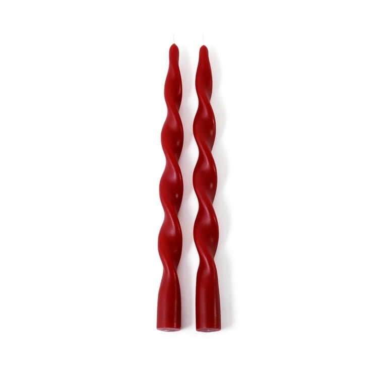 Lumire re Twist Formal Candle Pair | 12" | Crimson Home & Garden Zodax Paper Skyscraper Gift Shop Charlotte