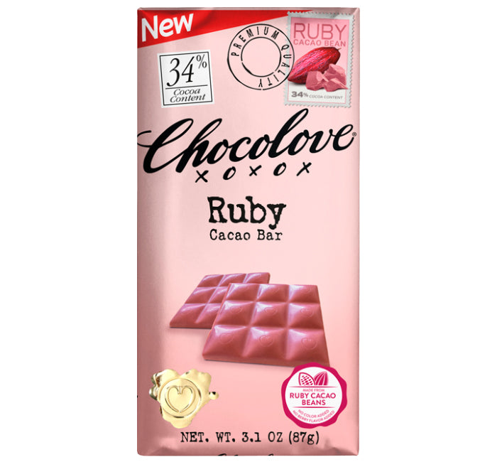 Chocolove 34% Ruby Cacao Chocolate Bar Valentine&