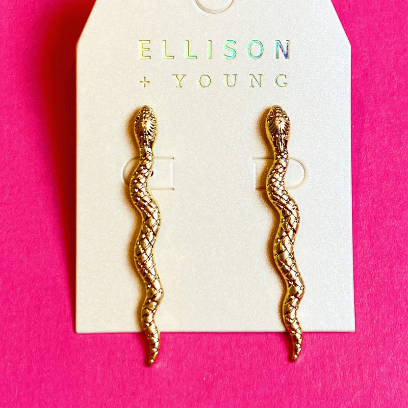 Single Snake Gold Earrings