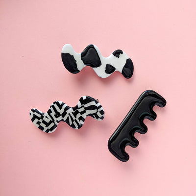 Polymer Clay Monochrome Hair Clip Set Accessories Night Moves Atelier  Paper Skyscraper Gift Shop Charlotte