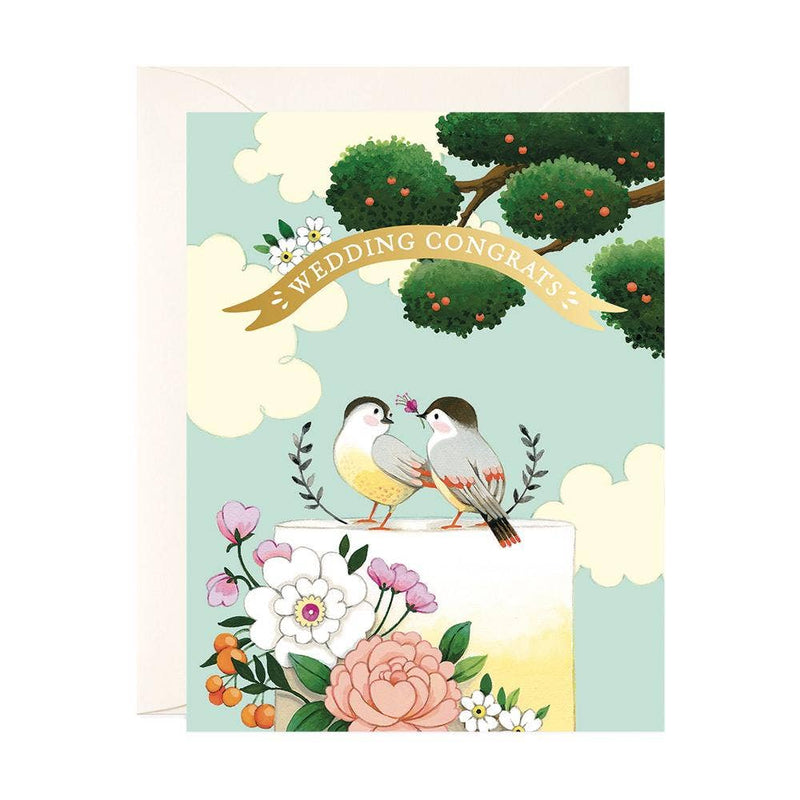 Birds on Cake | Wedding Card Cards JooJoo Paper  Paper Skyscraper Gift Shop Charlotte