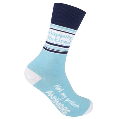 Buy your Happily Retired - Not My Problem Anymore Socks at PaperSkyscraper.com