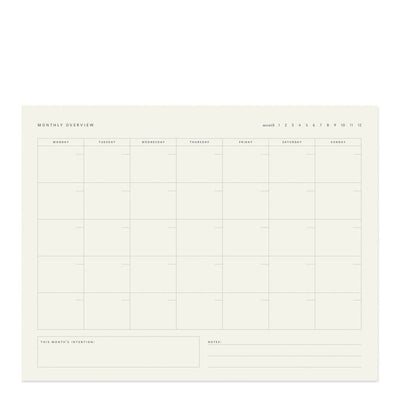 Monthly Overview Notepad