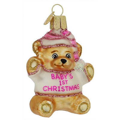 Baby Girl's First Teddy Bear Ornament Ornaments Old World Christmas  Paper Skyscraper Gift Shop Charlotte