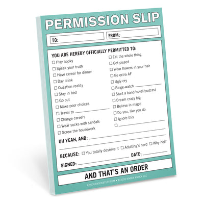 Permission Slip Nifty Notes Sticky notes Knock Knock  Paper Skyscraper Gift Shop Charlotte