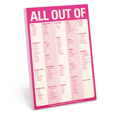 All Out Of Pad Pink Notepads Knock Knock  Paper Skyscraper Gift Shop Charlotte