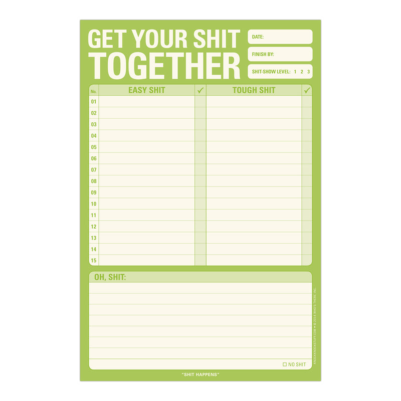 Pad Get Your Shit Together Notepads Knock Knock  Paper Skyscraper Gift Shop Charlotte