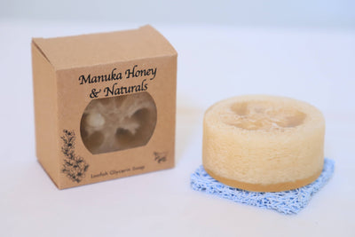 Manuka Honey Loofah Soap w/ Square Soap Lift Set  Soap Lift  Paper Skyscraper Gift Shop Charlotte