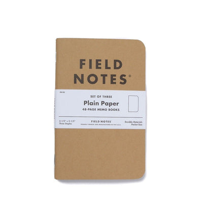 Field Notes | 3-Pack | Plain Paper | Brown Kraft Cover Notebooks Field Notes Brand  Paper Skyscraper Gift Shop Charlotte