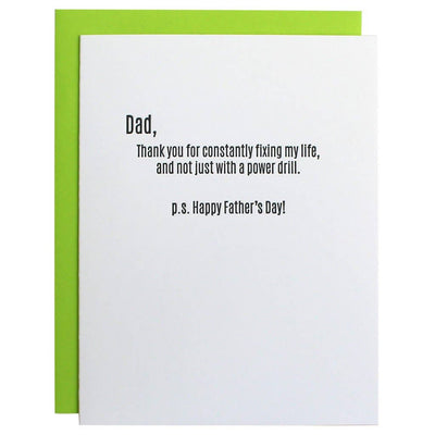 Fixing Life Letterpress | Father's Day Card Cards Chez Gagné  Paper Skyscraper Gift Shop Charlotte