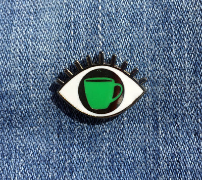 Coffee Eye - enamel pin Pins Near Modern Disaster  Paper Skyscraper Gift Shop Charlotte