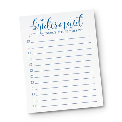 Bridesmaid To-Do's Before They Do Wedding Planning Notepad  Marrygrams  Paper Skyscraper Gift Shop Charlotte