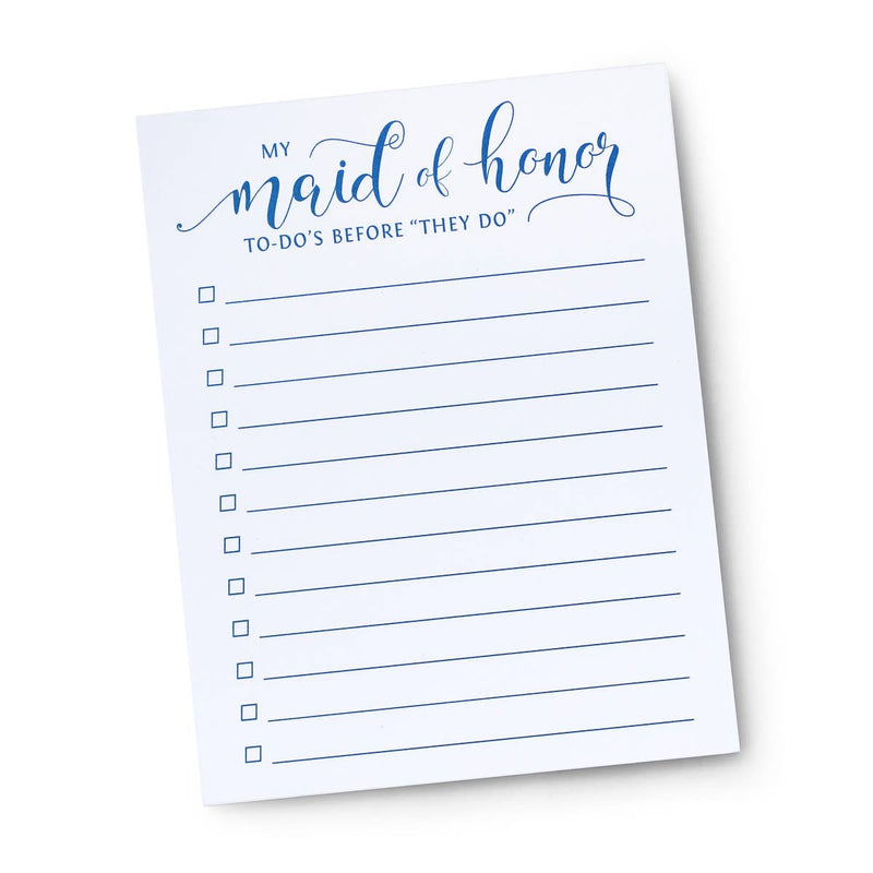 Notepads | Maid of Honor To-Do&
