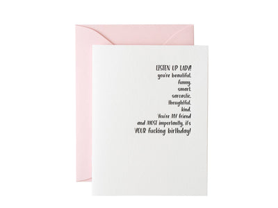 Listen Up Lady Birthday Cards Paper Epiphanies  Paper Skyscraper Gift Shop Charlotte