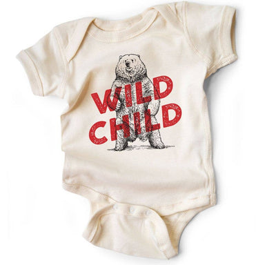 Wild Child • Baby Bodysuit • Natural  Wry Baby  Paper Skyscraper Gift Shop Charlotte
