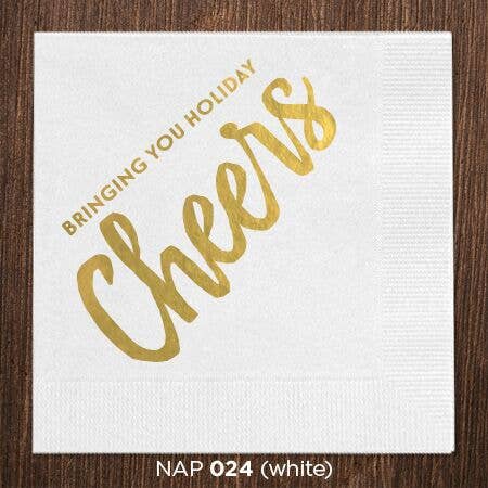 White Bringing You Holiday Cheers Napkins  Breathless Paper Co.  Paper Skyscraper Gift Shop Charlotte