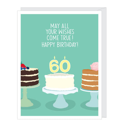 Number 60 Sixtieth Birthday Card Cards Apartment 2 Cards  Paper Skyscraper Gift Shop Charlotte