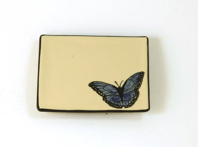 Blue Butterfly Tray  Suramics Pottery  Paper Skyscraper Gift Shop Charlotte