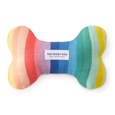 Over the Rainbow Dog Bone Squeaky Toy  The Foggy Dog  Paper Skyscraper Gift Shop Charlotte