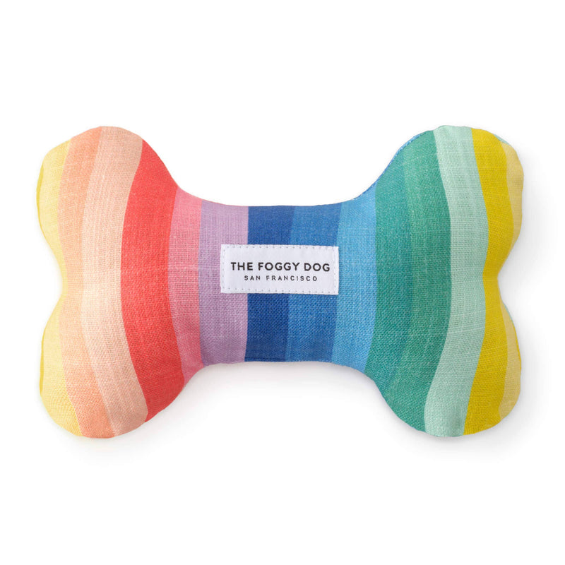 Over the Rainbow Dog Bone Squeaky Toy  The Foggy Dog  Paper Skyscraper Gift Shop Charlotte