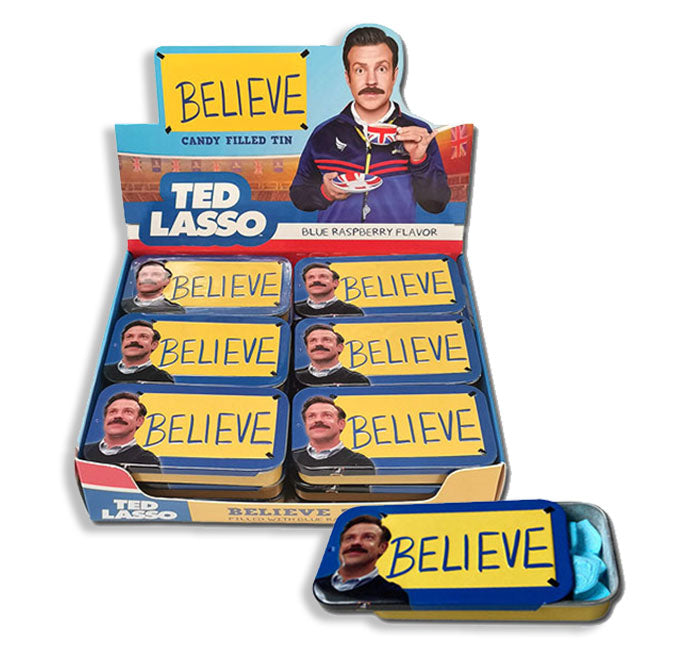 Ted Lasso Believe Tin Food Redstone Foods  Paper Skyscraper Gift Shop Charlotte