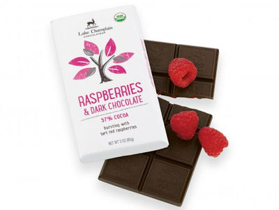 Organic Raspberry and Dark Chocolate Bar Confectionery Lake Champlain Chocolates  Paper Skyscraper Gift Shop Charlotte
