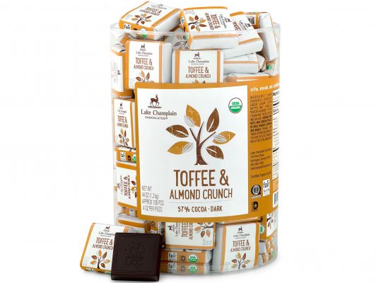 Toffee Almond Dark Chocolate Square Confectionery Lake Champlain Chocolates  Paper Skyscraper Gift Shop Charlotte