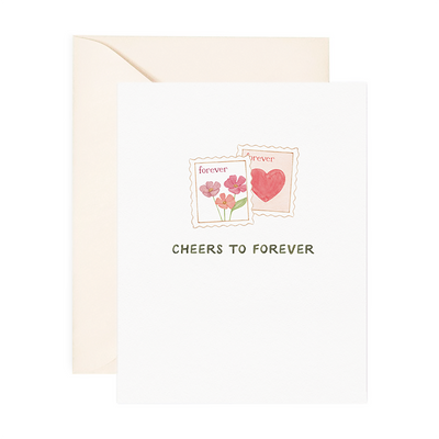 Cheers To Forever | Wedding Card Cards Amy Zhang  Paper Skyscraper Gift Shop Charlotte