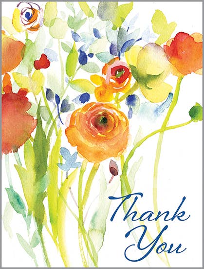 Blank Thank You Card - Ranunculus Stem