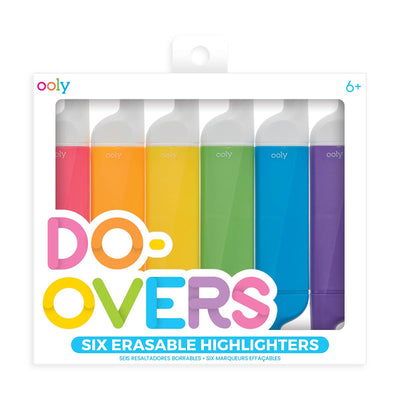 Do-Overs Erasable Highlighters - Set of 6  OOLY  Paper Skyscraper Gift Shop Charlotte
