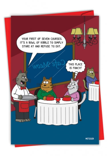 Seven Courses Humorous Valentine's Day Card Greeting Cards NobleWorks  Paper Skyscraper Gift Shop Charlotte